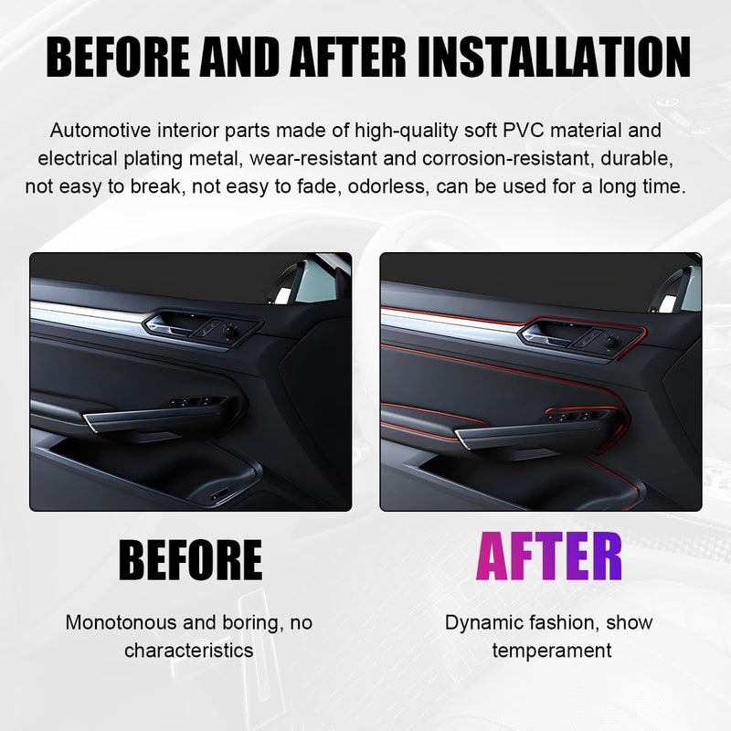 Yourkar Car Interior Trim Strips, 16.4ft Auto Decoration Styling Door Dashboard, DIY Vehicle Interior Filler Insert Flexible Strip with Installing Tool, Univeral Car Accessories (Red) - Image 4
